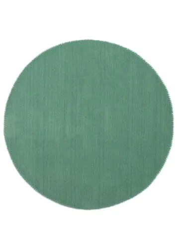 carpetfine handgefertigter Wollteppich Gabbeh Lola Rund Türkis Ø 100 cm Weich, Hochwertig, Zeitlos | Runder Teppich für Gemütlichkeit & Eleganz im Wohnzimmer, Schlafzimmer und Diele