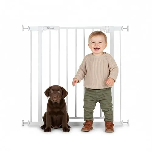 hauck Treppenschutzgitter Open N Stop 2 - Türschutzgitter für Breiten 75-80 cm - Kindersicherung ohne Bohren, für einfache Installation und einhändiges Öffnen. Ideal für Treppen und Türen, sorgt für Sicherheit in Ihrem Zuhause.