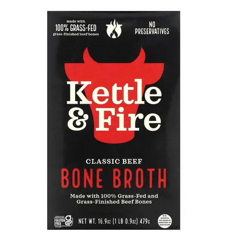 Kettle & Fire, Bone Broth, Classic Beef, Knochenbrühe, 479 g