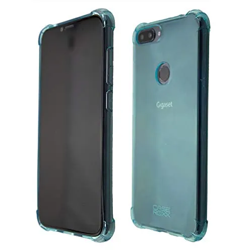 caseroxx TPU-Hülle und Displayschutzfolie für Gigaset GS195, Set (TPU-Hülle in blau)