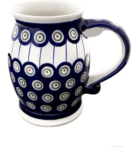 Bunzlauer Keramik Kanne 650ml - Handgefertigter Bierkrug mit Henkel - Kannen: Handgefertigter Bierkrug aus robustem Steinzeug, hitzebeständig und spülmaschinengeeignet. Ergonomischer Henkel für besten Halt – ideal für Bier und andere Getränke!