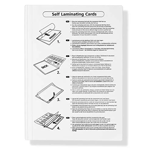 Kaltlaminiertaschen selbstklebend, Laminierfolien aus PET zum Versiegeln und Schützen von Fotos, Speisekarten etc. ohne Laminiergerät, 5er-Set, je 160 mm x 222 mm für A5, transparent