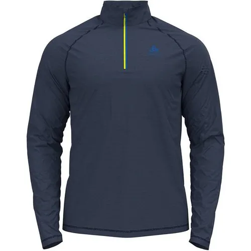 Odlo Herren Langarm Shirt BESSO mit Reißverschluss, dark sapphire, XL - Funktionsunterwäsche für Outdoor-Aktivitäten, wärmendes und weiches Stretch-Fleece aus recycelten Materialien für höchsten Tragekomfort und Bewegungsfreiheit.