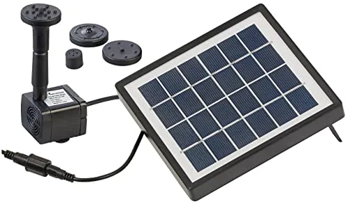 Teich- und Springbrunnen-Pumpe mit 1,5-Watt-Solarpanel, 7 Brunnendüsen
