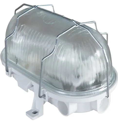 Produktbild BLULAXA Kellerleuchte Basis vari, Metallkorb, Oval, weiß, E27, IP44 49901