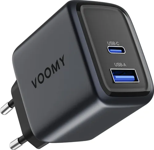 VOOMY 35W USB Ladegerät – 2-in-1 Schnellladegerät – USB-C & USB-A – Für iPhone & Samsung – Space Blau