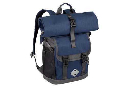 Camel Active Tagesrucksack für Erwachsene in Blau - Stylischer Nylon-Rucksack (38x16x42 cm) mit Rollup-Funktion für individuelles Volumen, gepolstertem Laptopfach und hohem Tragekomfort – ideal für den Alltag.
