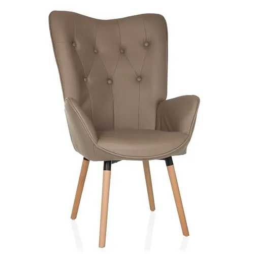 hjh LIVING Loungesessel HAVENIO I - Eleganter Ohrensessel im skandinavischen Design, aus robustem Veloursstoff mit bis zu 55.000 Scheuertouren, ideal für stilvolle Entspannung in jedem Wohnraum.
