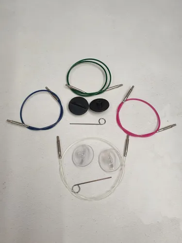 LYKKE Austauschbar Kabel für 8.9cm Spitzen, Drehbar, Blau, Klar, Pink, Grün