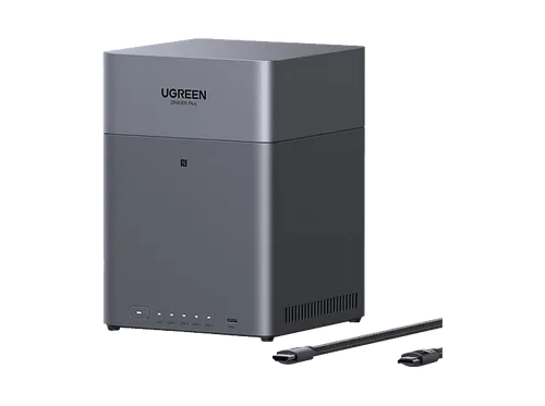 UGREEN NASync DH4300 Plus 4-Bay NAS - Netzwerkspeicher mit 120TB Kapazität, ideal für effiziente Datensicherung und schnellen Zugriff dank 2.5GbE und USB-C.