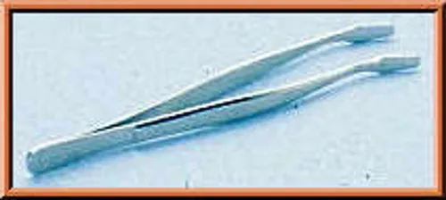 Lindner 2013 Pinzette vernickelt, 120 mm, mit abgebogenen Schaufeln