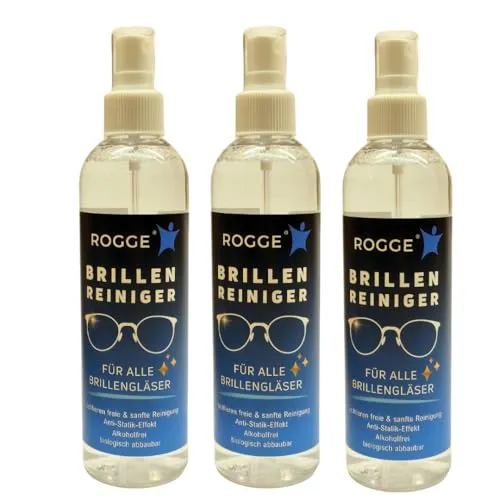 ROGGE Brillenreiniger 250ml, für streifenfreien Glanz mit Anti-Statik -Effekt. Brillen Reiniger Spray der Extraklasse bietet Ihnen die ultimative Lösung für glasklare Sicht. (3)