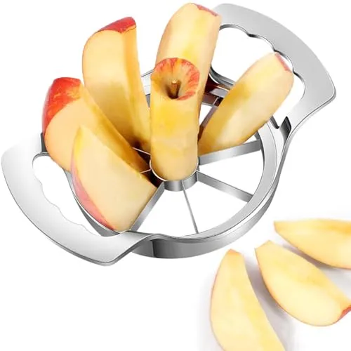 Roysmart Apfelschneider Edelstahl, 8 Klingen Apfelteiler zum Zerschneiden Apfelspalter Apfelspaltenschneider Apfelschäler Apfelzerteiler Apfelstecher, Ideal für Äpfel und Birnen