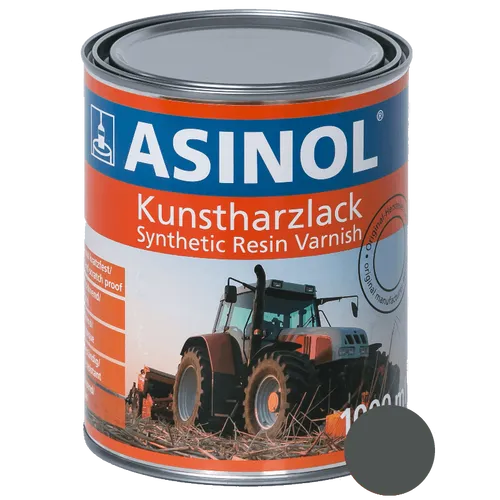 Kunstharzlack Lack Farbe RAL 7043 Verkehrsgrau 1000 ml 1 Liter ASINOL