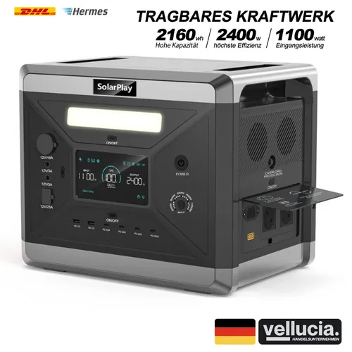 SOLARPLAY 2400W Tragbare Powerstation
