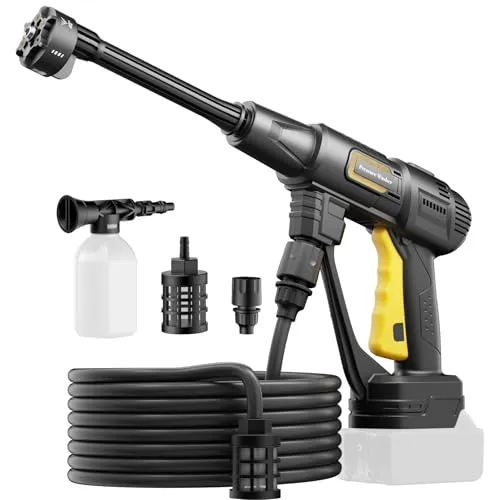 Hydro Blast Akku Hochdruckreiniger für Makita 18V/21V Akku(Ohne Akku), HydroBlast Akku Druckreiniger mit 3 Stufige Druckeinstellung und 6-IN-1 Düse, für Auto,Garten,Terrasse,Fenster,Schwimmbad