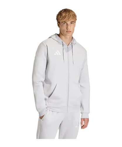 Adidas Entrada 26 Full Zip Hoodie - grau - Die Entrada 26 Kapuzenjacke mit durchgehendem Reißverschluss kombiniert Funktionalität und Stil. Ideal für Training und Freizeit, sorgt das weiche Fleece für Komfort und Wärme. Praktisch und stylish, perfekt für jedes Spielniveau.