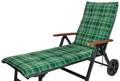 KETTtex Liegenauflage Rollliege Milano 2395 grün-braun kariert 190x60x6 cm KETTtex, (1 St), Halteband verstellbar mit Bindebändern Klettband