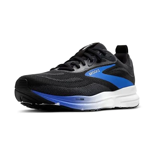BROOKS Herren Trace 4 Sneaker – Komfortabler Laufschuh in Black/Cobalt/Limpet, 42.5 EU - Laufschuhe mit weicher Dämpfung für sanfte Übergänge und sicheren Sitz – ideal für Jogger und Läufer.
