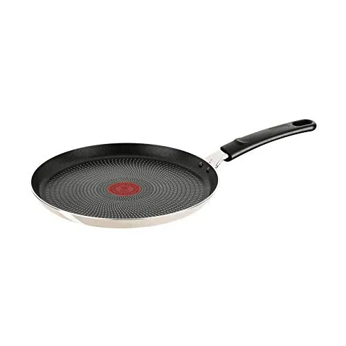 Lagostina Mehrzweck-Crepfanne, antihaftbeschichtet, Pfannkuchenpfanne, Titanium Easy Beschichtung, Wärmeanzeige, spezieller Boden mit Rezepten, 28 cm, geeignet für Gas und Backofen (<175°