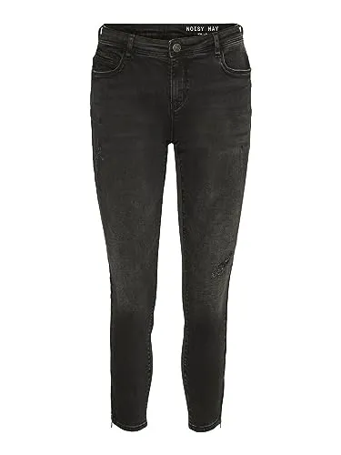 Noisy may Damen Nmkimmy Nw Ank Dart Az160dg Noos Jeans - Damen slim fit Jeans in Dark Grey Denim, mit fünf Taschen und aus hochwertiger Baumwolle für optimalen Tragekomfort.