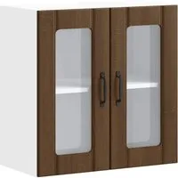 vidaXL Küchen-Hängeschrank Lucca Braun Eichen-Optik - Einbauküchen-Komponenten mit Glastüren für einfachen Zugriff und viel Stauraum. Ideal zur Wandmontage, um Platz zu sparen und Ordnung zu schaffen.