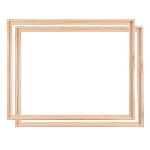 SCHATTENFUGENRAHMEN für KEILRAHMEN 50x70cm - Bilderrahmen aus unbehandeltem Pinienholz, ideal für Ausstellungen, mit einer eleganten Schattenfuge für einen professionellen Look.