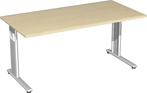 Geramöbel Schreibtisch Flex S-617103-AS, höhenverstellbar in Ahorn - Kinderschreibtisch, manuell höhenverstellbar für ergonomisches Arbeiten, ideal für wachsende Kinder und Jugendliche. Strapazierfähige, melaminharzbeschichtete Spanplatte sorgt für Langlebigkeit.