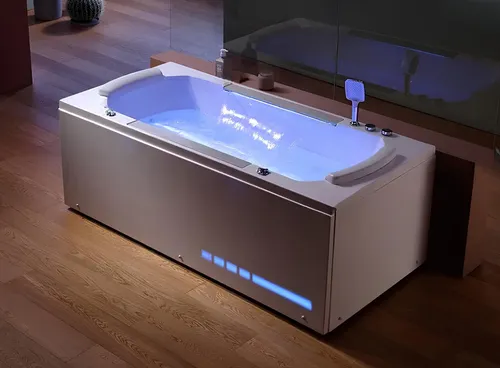 Massagebad Whirlpool Whirlwanne Hot Tub Blubberbad 190x90 cm - Freistehender Whirlpool für 2 Personen mit 48 Düsen. Ideal für entspannende Momente im Badezimmer. Modernes Design und hochwertige Acryl-Oberfläche.