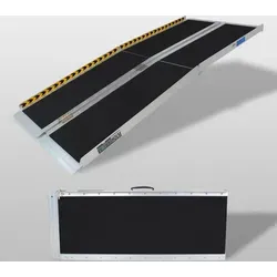 TRUTZHOLM Auffahrrampe 2-fach klappbar 213 cm - Auffahrrampe aus Aluminium mit Traglast von 272 kg, ideal für Rollstühle und Geräte. Klappbar und leicht transportierbar, sorgt die Friktionsbeschichtung für sicheren Halt bei jedem Wetter.