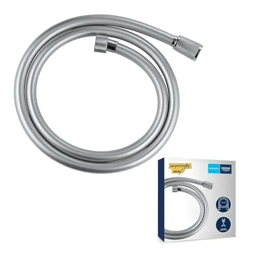GROHE VitalioFlex Silver - Brauseschlauch 1250 mm - Duschkopfschläuche, hitzebeständig und druckbeständig, mit Rändelstruktur für besten Halt und Flexibilität.