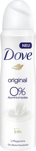 Dove Deospray Original ohne Aluminium, 150 ml - Deospray ohne Aluminium, 0 % Alkohol, bietet langanhaltenden Schutz und ist sanft zur Haut.