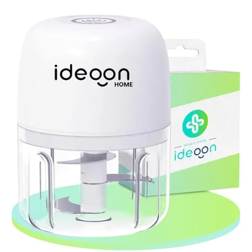 ideoon Kompakter Elektro Multizerkleinerer 250ml 30W – Mini-Häcksler für Zwiebeln, Knoblauch & Babynahrung