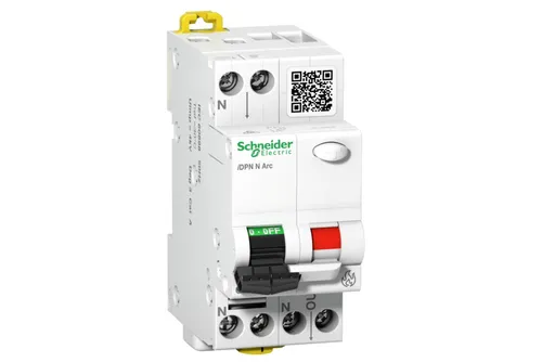 Schneider A9FDB7616 Brandschutzschalter AFDD 1P+N 16A B - Druckschalter mit integriertem Brandschutz, schützt vor elektrischen Fehlern und bietet zuverlässige Sicherheit für Ihr Zuhause.