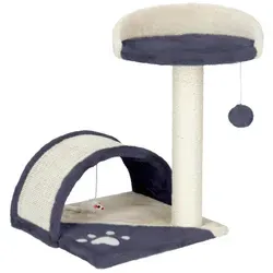 Gaczoo Katzenkratzbaum Dunkelgrau - Multifunktionaler Kratzbaum mit Sisalsäule, Tunnel und Plüschball – ideal für Krallenpflege, Bewegung und Entspannung Ihrer Katze.