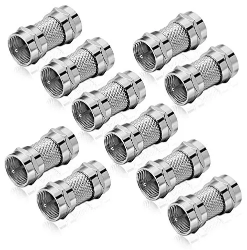conecto Adapter F-Stecker auf F-Stecker, Doppelstecker oder auch Gender Changer genannt für F-Antennenanschlüsse (10 Stück)