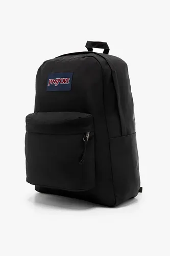 JanSport Rucksack Cross Town Black - 26L - Schulrucksack aus 100% recyceltem Polyester mit großem Hauptfach, Organizer und seitlichem Netzfach für Trinkflasche. Ideal für Schule und Handgepäck, bequem mit gepolsterten, verstellbaren Schultergurten.