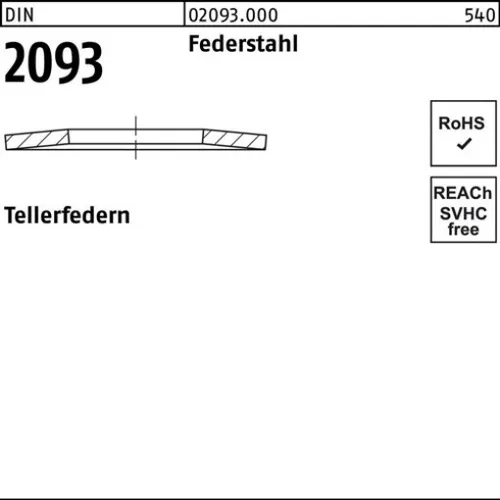 200er PACK(Stk)  002093000000200806 Tellerfeder DIN 2093 20 x 8,2x0,6 Federstahl
