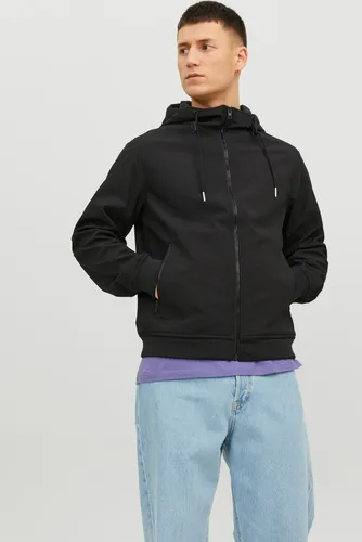 JACK & JONES Herren JJEBASIC Softshell Hood NOOS Kurzjacke, Schwarz, XL - Funktionsjacke mit angenehmem Tragegefühl und weicher Haptik, ideal für elegante Freizeitoutfits.