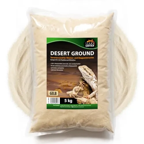 Terra Exotica Terrariensand Desert Ground - in 5, 10 oder 25 Kg - Wüstensand für EIN natürliches Wüstenumfeld im Terrarium - natürlicher Bodengrund (5 Kg)