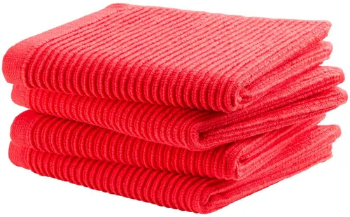 DDDDD Spültuch Basic, (Set, 4-tlg), mit luxuriöser Rippenstruktur und optimale Feuchtigkeitsaufnahme