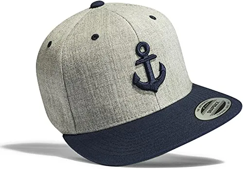 Cap Flexfit Snapback: Anker - Stylische Kappe für Herren & Damen - Baseball Cap mit 3D-Stickerei, ideal für Urban Streetwear und Freizeit, gefertigt in Deutschland für höchsten Tragekomfort.