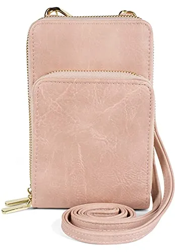 styleBREAKER Damen Mini Bag Umhängetasche mit RFID Schutz - Elegante Umhängetasche mit RFID-Schutz, 2 Reißverschlussfächern und verstellbarem Schulterriemen. Ideal für sicheres Verstauen von Handy und Karten.