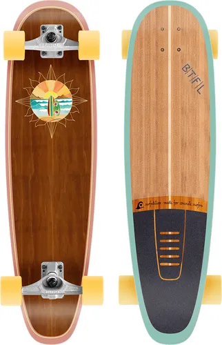 BTFL Surfskate Board Sol - Ideal für Balance & Carving - Longboard für Anfänger und Fortgeschrittene, perfekt für Surftraining mit G-Truck Achse und hochwertigen Materialien. Sofort einsatzbereit für smoothes Pumping und Carving!