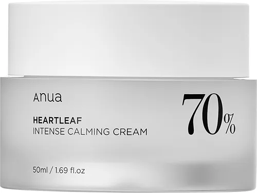 Anua Heartleaf 70 Intense Calming Cream 50ml - Gesichtscreme mit 70% Herzblatt-Extrakt, beruhigt gereizte Haut intensiv und spendet tiefenwirksame Feuchtigkeit für ein gesundes Hautbild.