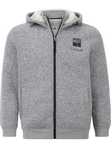 Jan Vanderstorm Herren Strickfleecejacke Norvid Grau, XL - 56/58