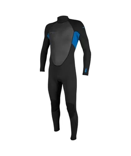 O'Neill Youth Reactor-2 3/2mm Back Zip Fullsuit Kinder Neoprenanzug Wetsuit (BLK/Ocean, 6 (126-133)) - Flexibler 3/2 mm Neoprenanzug für Kinder, ideal für Wassersport bei 12-17 °C. Windabweisende Panels und einfacher Back-Zip sorgen für optimalen Tragekomfort und schnellen Einstieg.