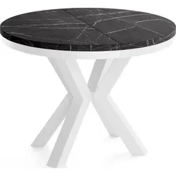 WFL Group Esstisch Rund, Anthrazit - Moderner runder Esstisch mit ausziehbarer Funktion, ideal für Dinnerpartys und Familientreffen. Hergestellt in der EU aus nachhaltigen Materialien, kratzfest und hitzebeständig.