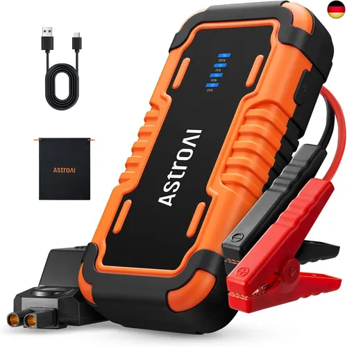 Astroai Auto Starthilfe Powerbank 3000A - Booster & Starthilfekabel mit 3000A für schnelle Fahrzeugstarts, kompakt und leicht, ideal für unterwegs.