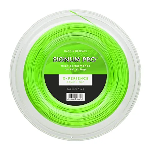 Signum Pro X-PERIENCE Tennissaiten 1,30 mm - 200 m Spule - Tennissaiten aus weichem Co-Polyester mit sechseckigem Querschnitt für optimale Spin- und Kontrolleigenschaften. Ideal für ambitionierte Spieler, die Leistung und Haltbarkeit suchen.